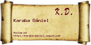 Karaba Dániel névjegykártya